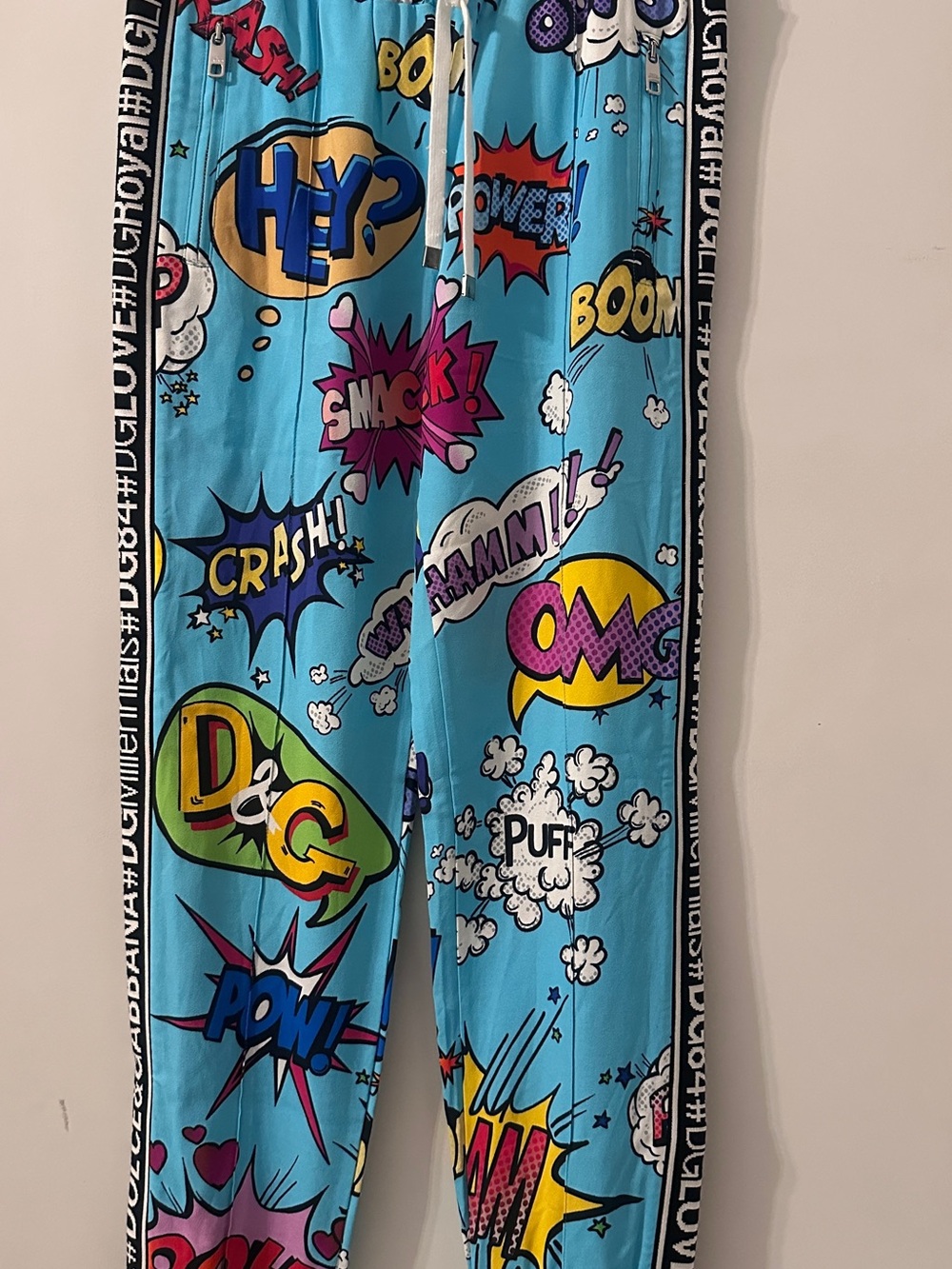 Dolce & Gabbana Kids Comic-Print Blue Pajama Bottoms